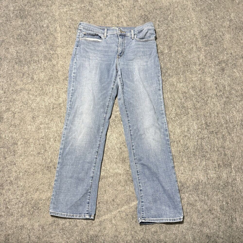 Levis 314 Shaping Straight Jeans Womens Size 31 Light Wash Blue Stretch Denim